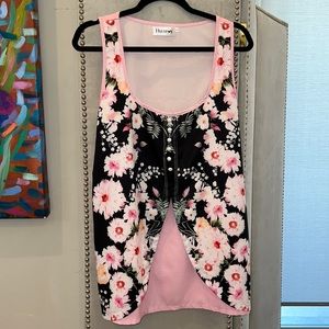 Fly Curvy Floral button detail sleeveless top New Large